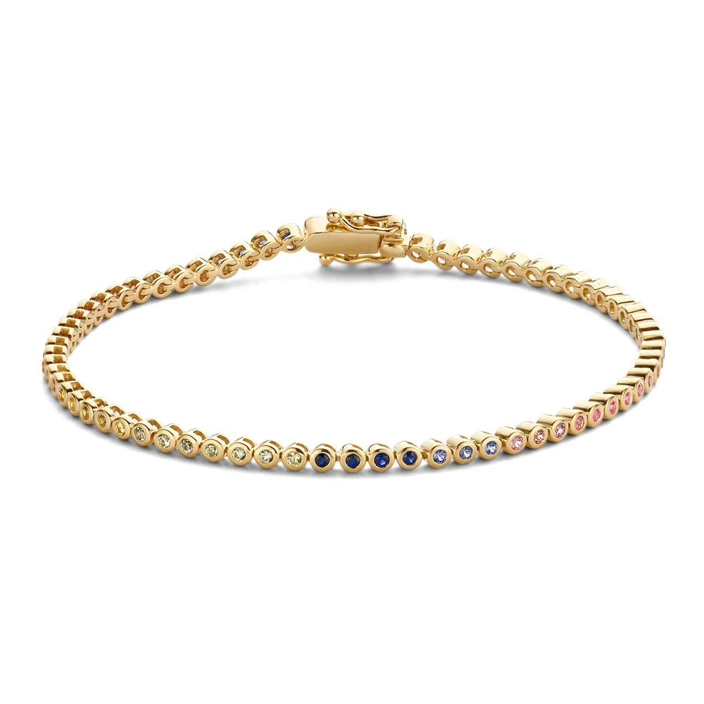 Armband geelgoud saffier
