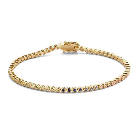 Armband geelgoud saffier