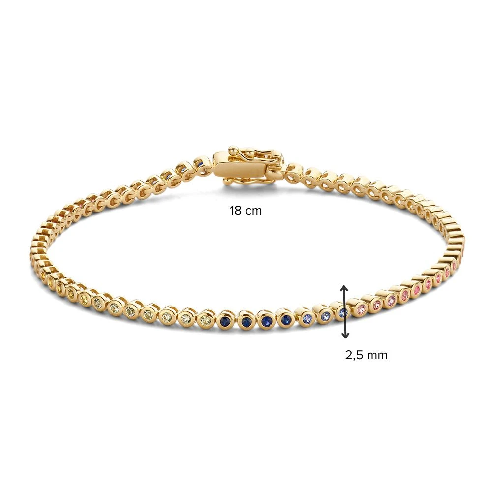 Armband geelgoud saffier