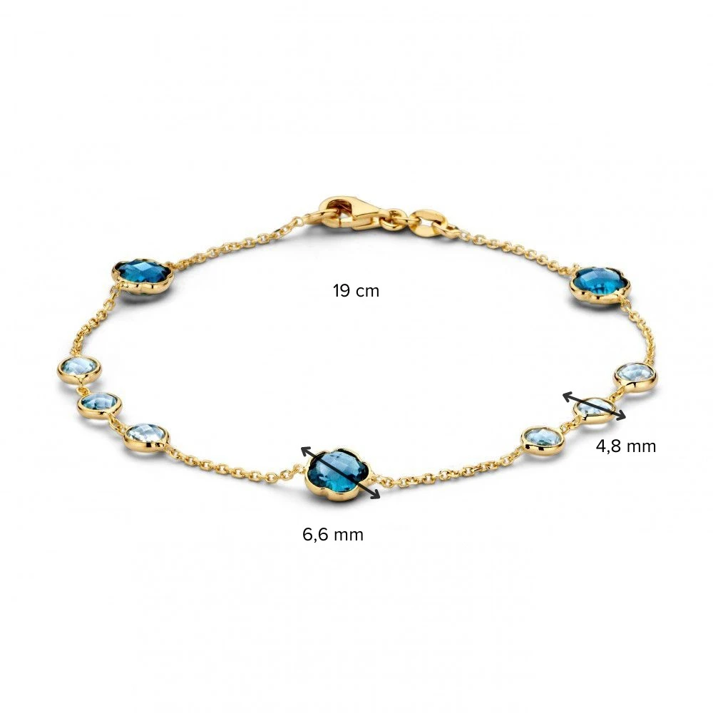 Armband geelgoud topaas/london blue topaas