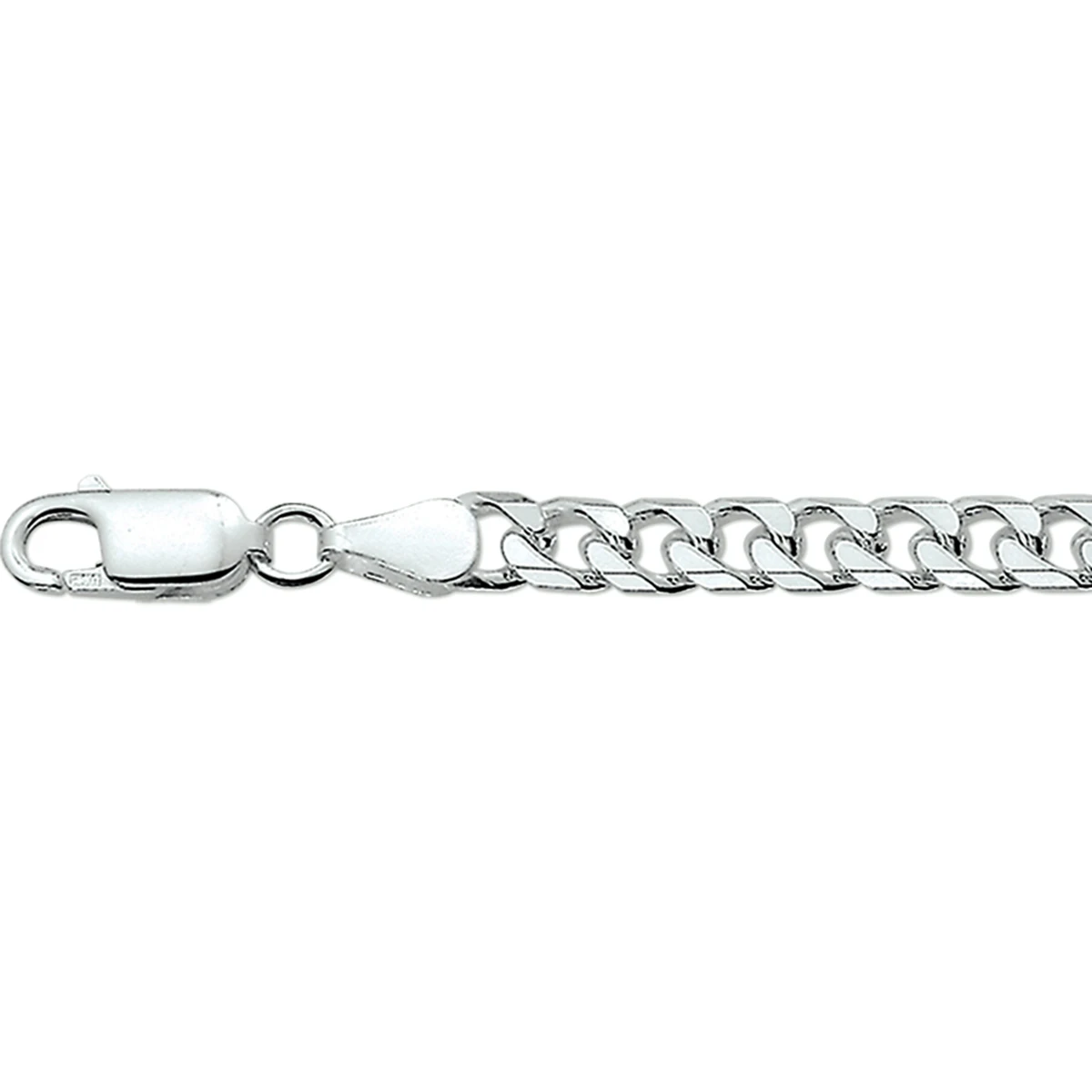 armband geslepen gourmette 8 zijdes geslepen 6,0 mm 21 cm zilver gerhodineerd