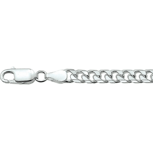 armband geslepen gourmette 8 zijdes geslepen 6,0 mm 21 cm zilver gerhodineerd