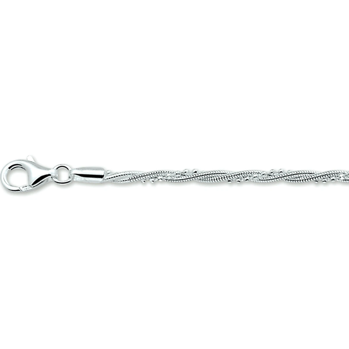 armband gevlochten 2,7 mm zilver wit