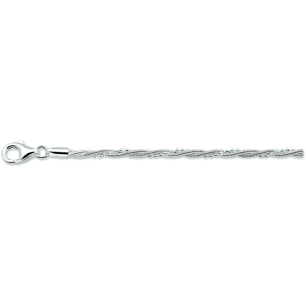 armband gevlochten 2,7 mm zilver wit