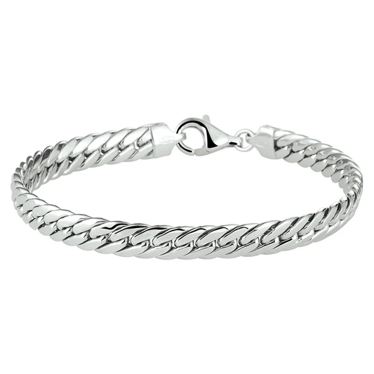 armband gourmet 6,0 mm 19 cm zilver gerhodineerd