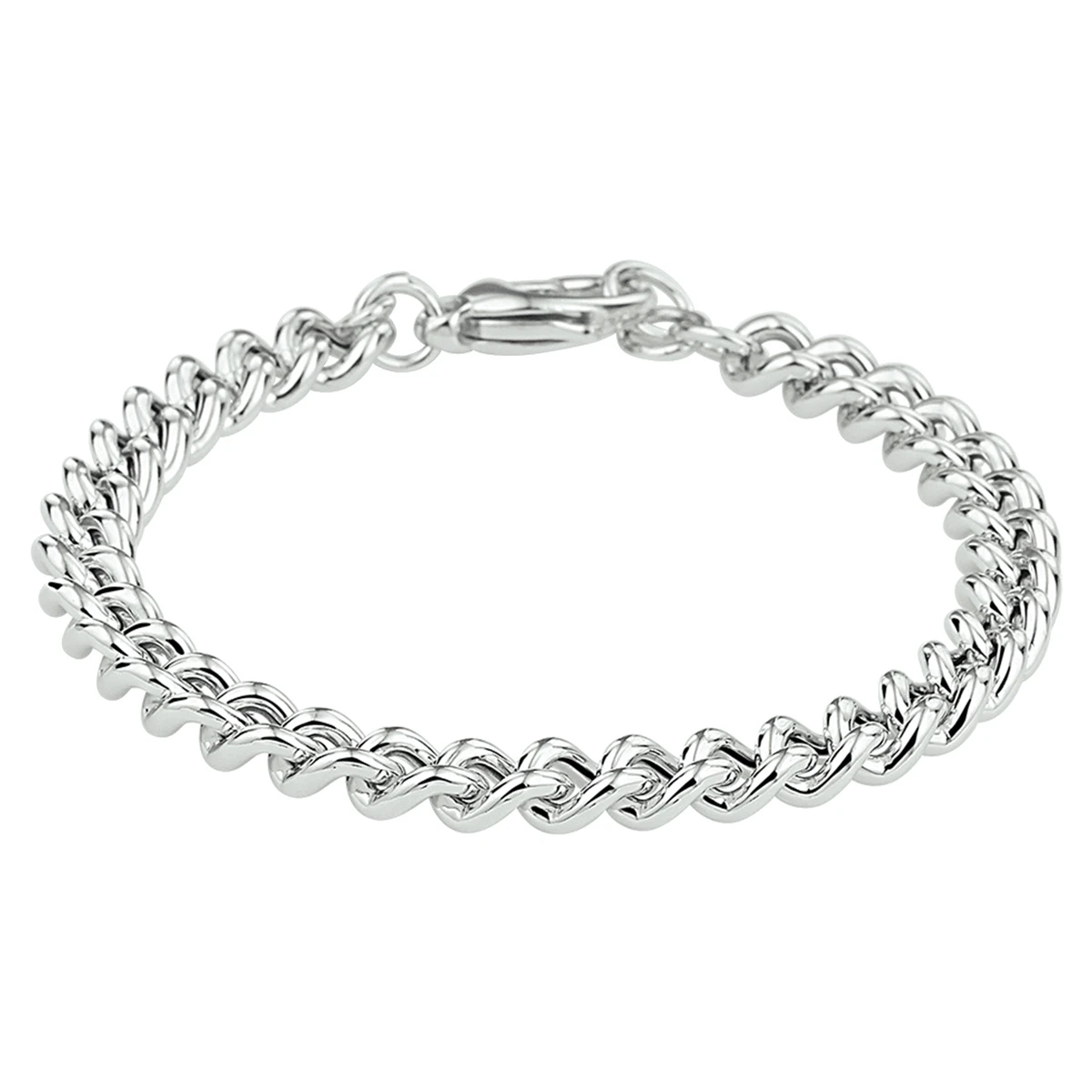 armband gourmet 7,1 mm 19+1 cm zilver gerhodineerd