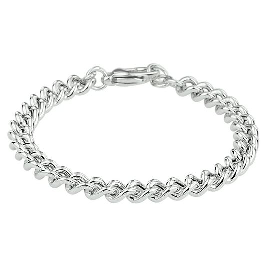 armband gourmet 7,1 mm 19+1 cm zilver gerhodineerd