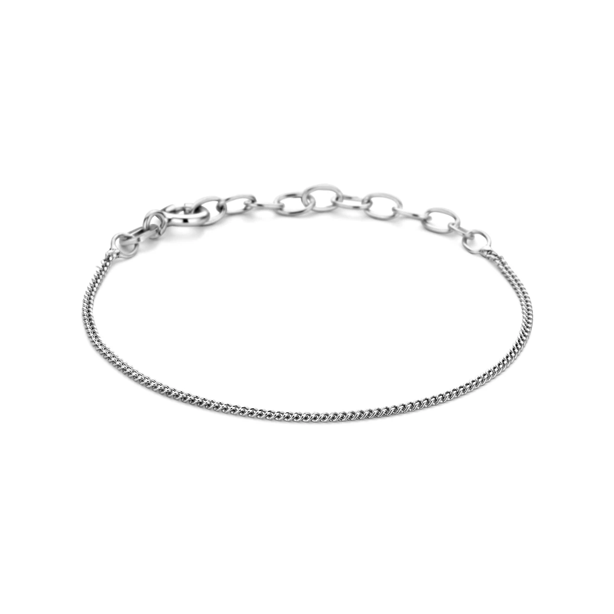 armband gourmette 4 zijdes geslepen 1,2 mm zilver gerhodineerd