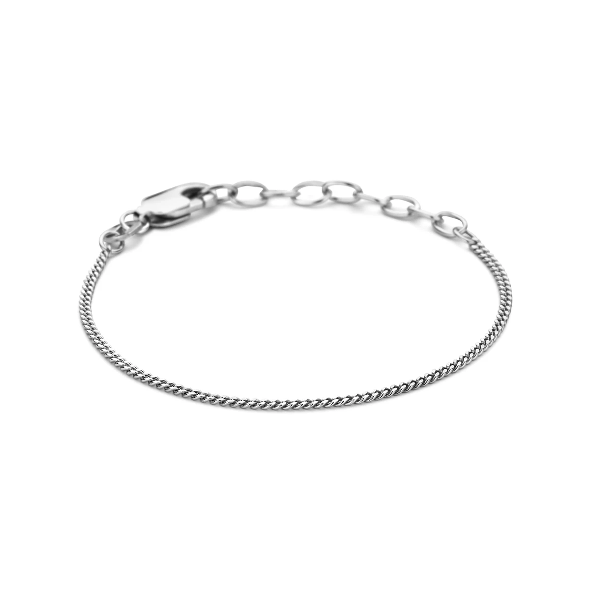 armband gourmette 4 zijdes geslepen 1,4 mm zilver gerhodineerd