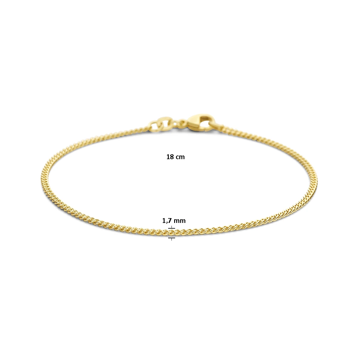 gourmette 1,7 mm 14K geelgoud
