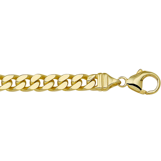 gourmette 4 zijdes geslepen 6,0 mm massief 14K geelgoud