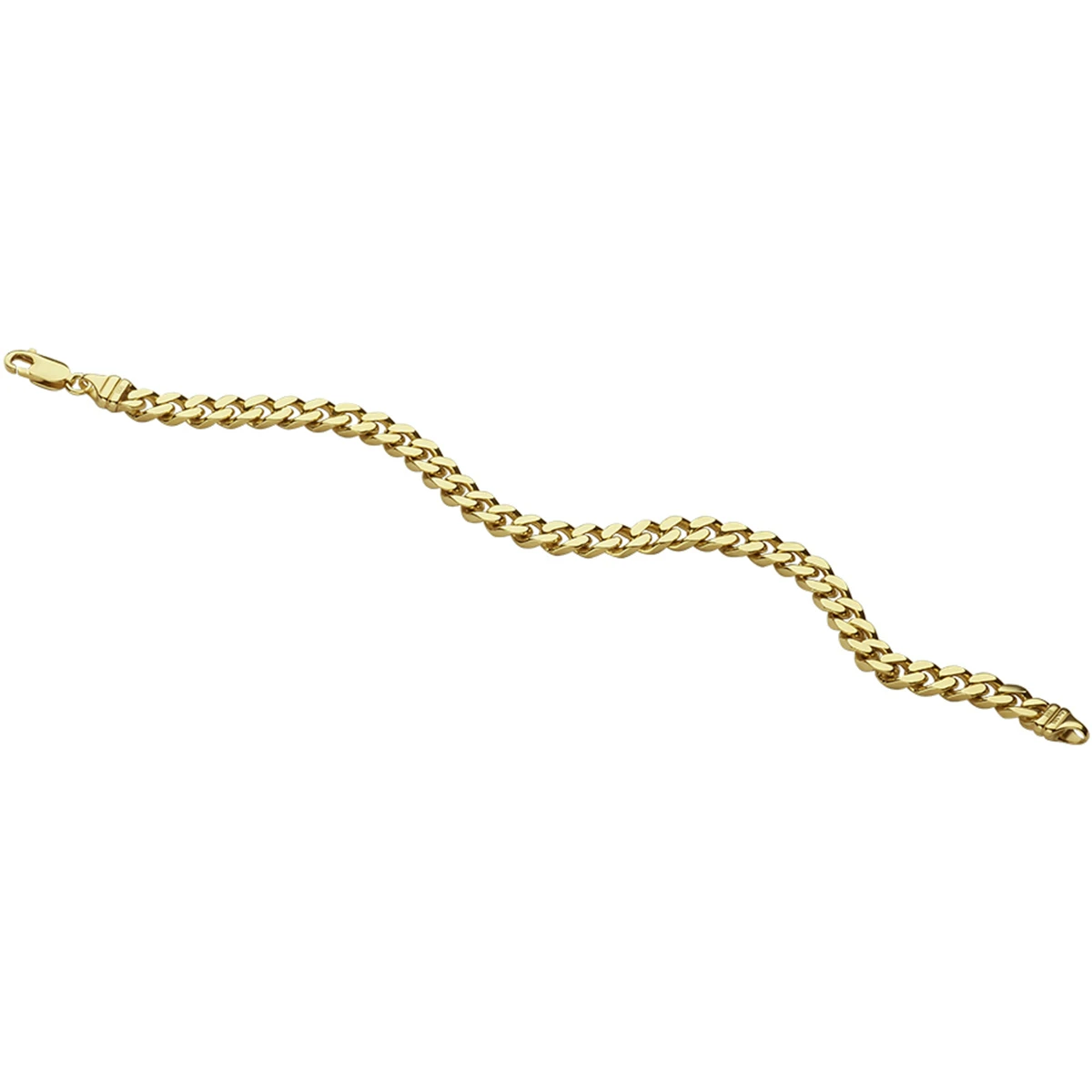 gourmette 4 zijdes geslepen 6,0 mm massief 14K geelgoud
