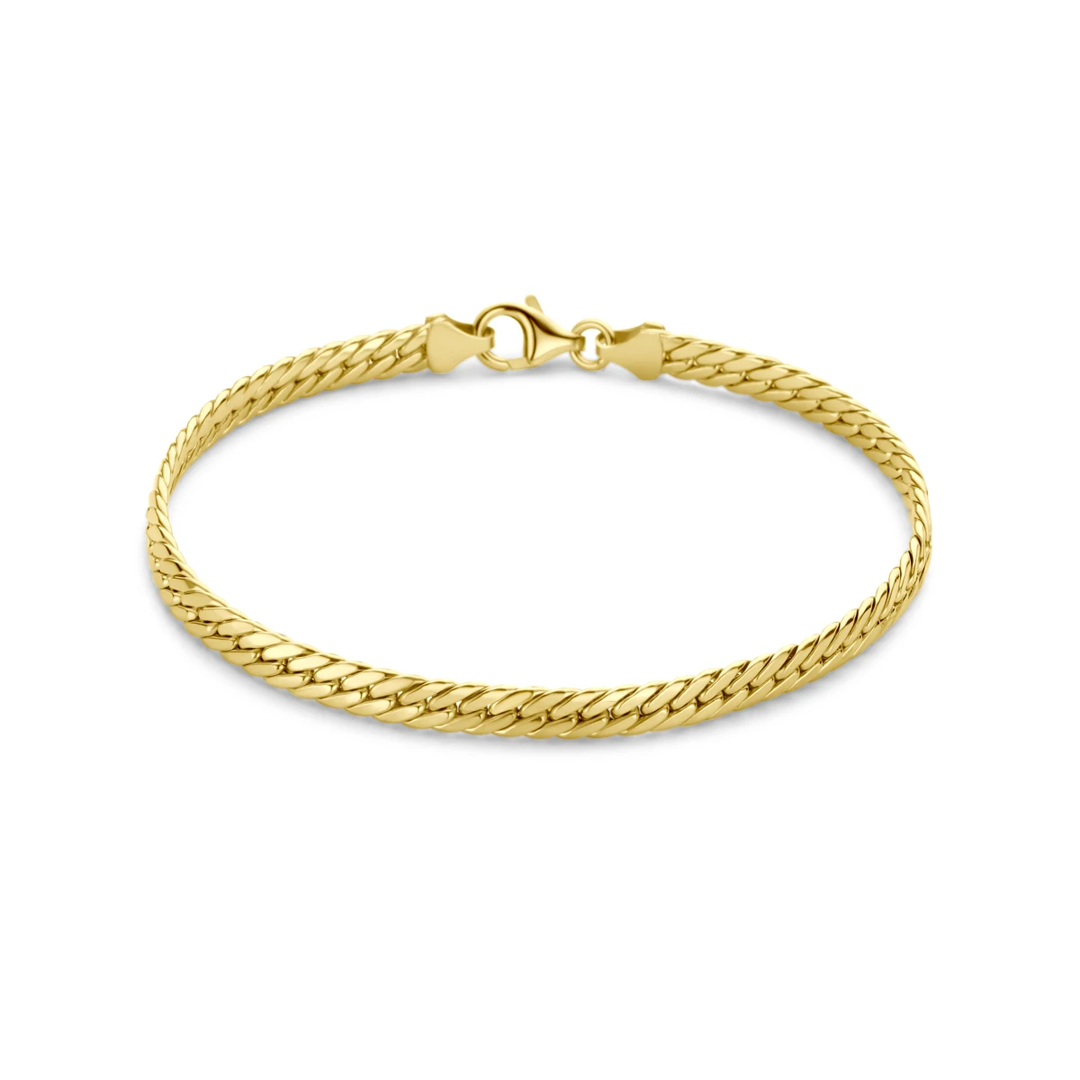 armband gourmette 4,5 mm 19 cm 14K geelgoud