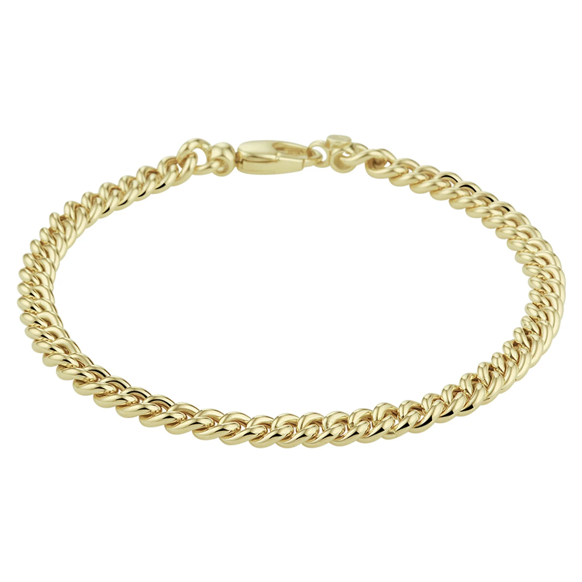 armband gourmette 4,5 mm 19 cm 14K geelgoud