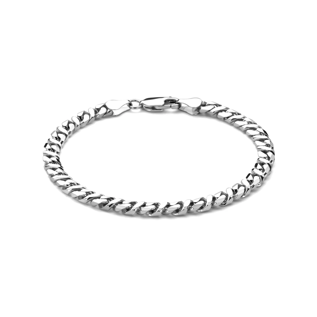 armband gourmette 5,2 mm zilver gerhodineerd