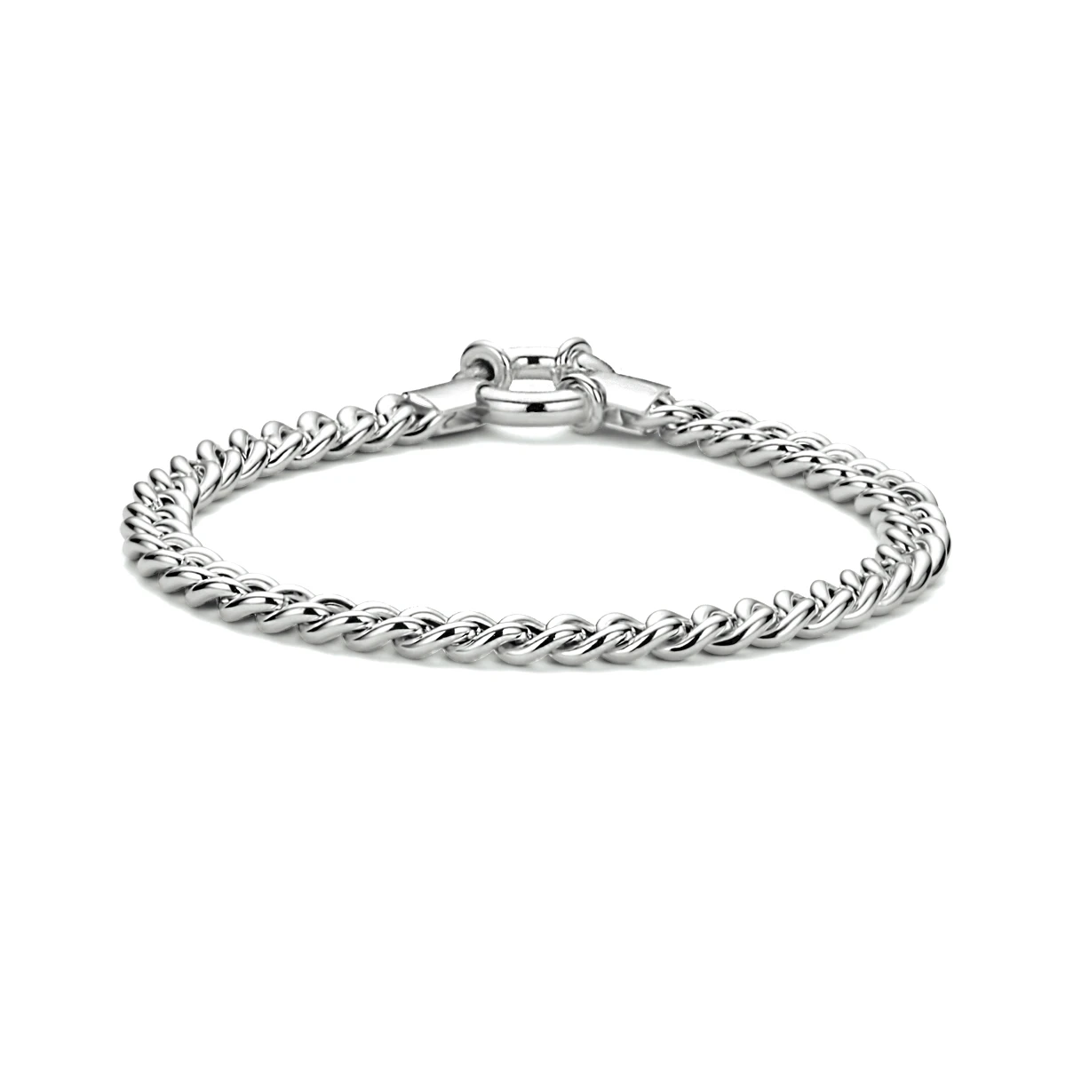armband gourmette 5,8 mm 19 cm met groot veerslot zilver gerhodineerd