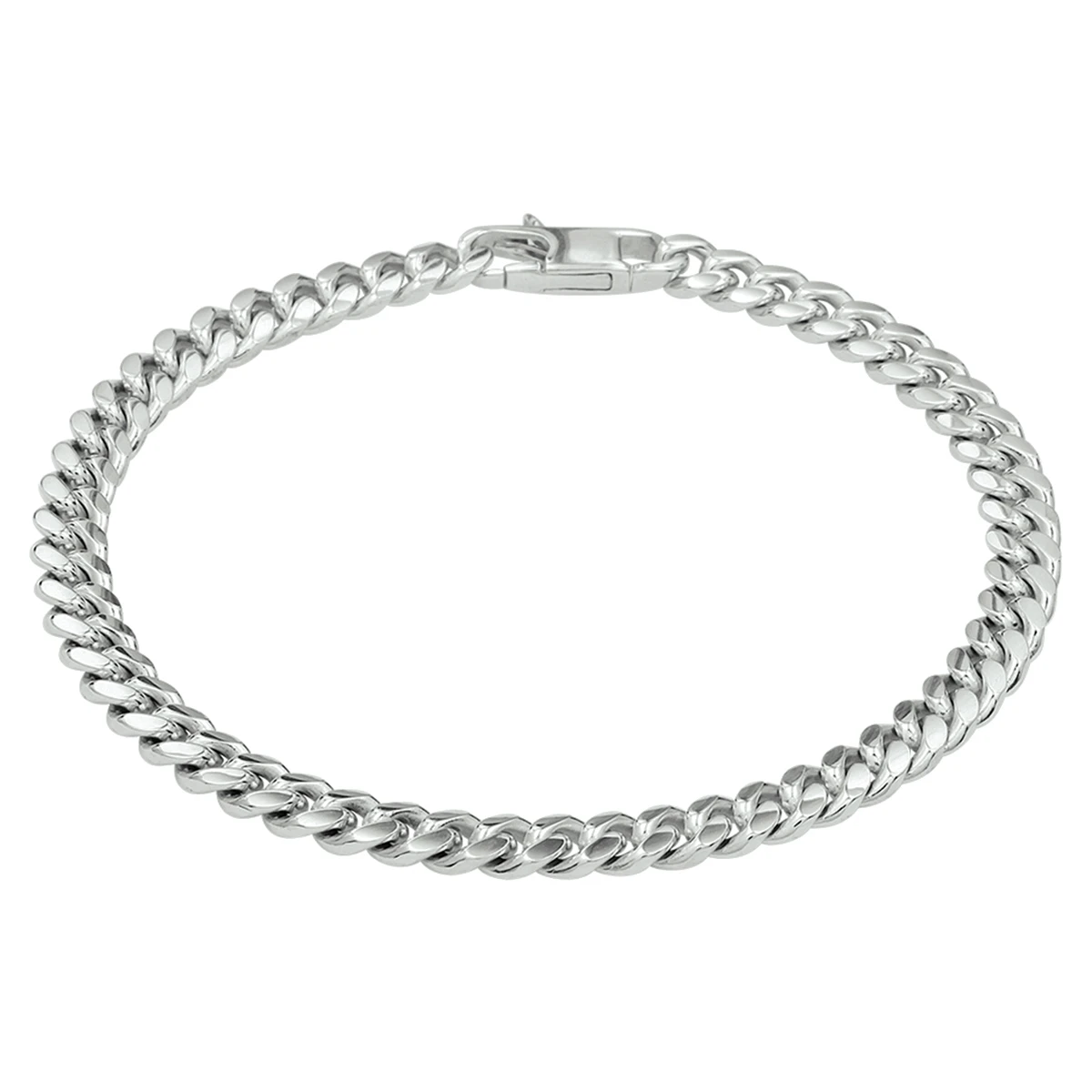 armband gourmette 6 zijdes geslepen 4,8 mm 19 cm zilver gerhodineerd