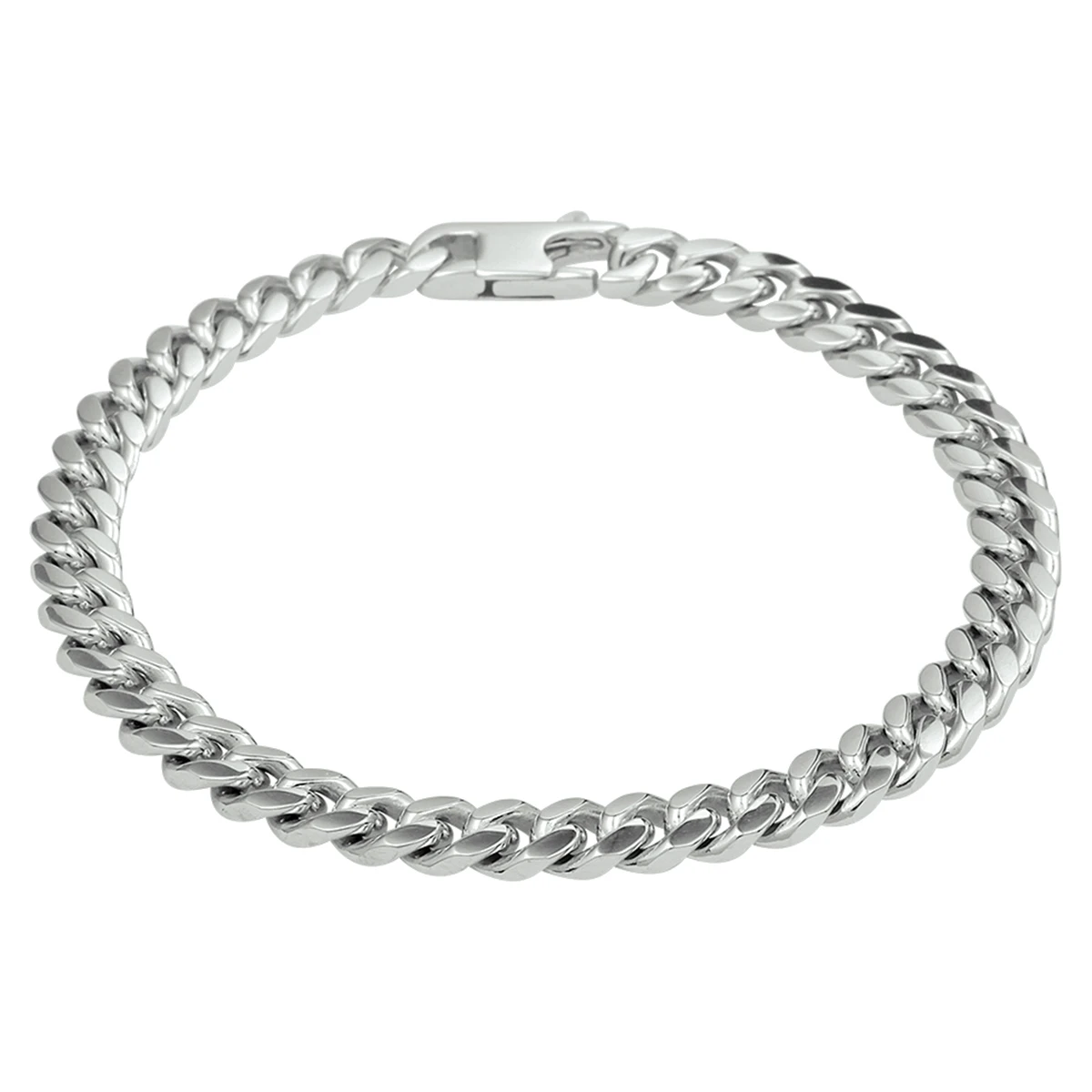 armband gourmette 6 zijdes geslepen 5,6 mm 19 cm zilver gerhodineerd