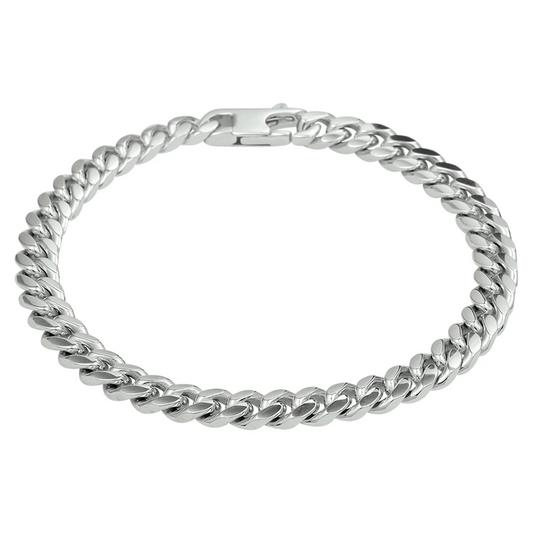 armband gourmette 6 zijdes geslepen 5,6 mm 19 cm zilver gerhodineerd