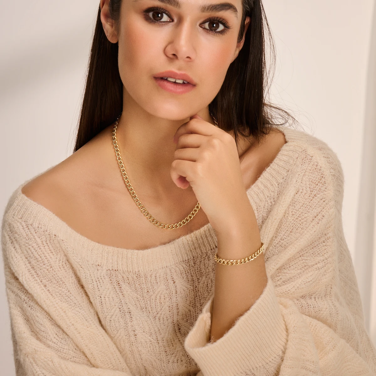 armband gourmette 6,0 mm 19 cm 14K geelgoud