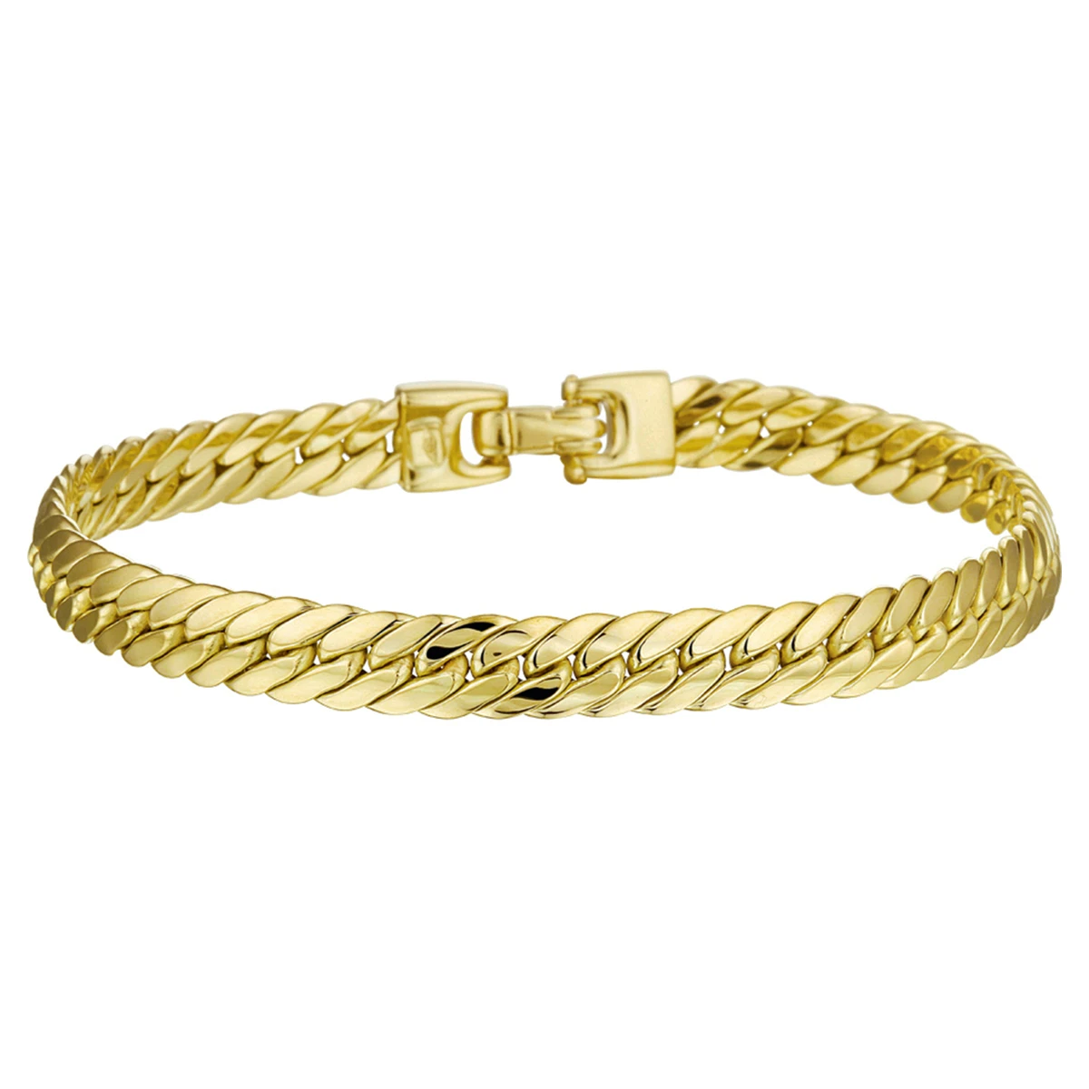 armband gourmette 6,5 mm 17 cm 14K geelgoud