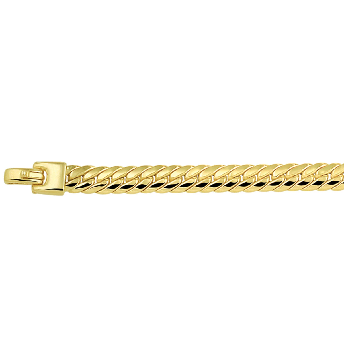 armband gourmette 6,5 mm 17 cm 14K geelgoud