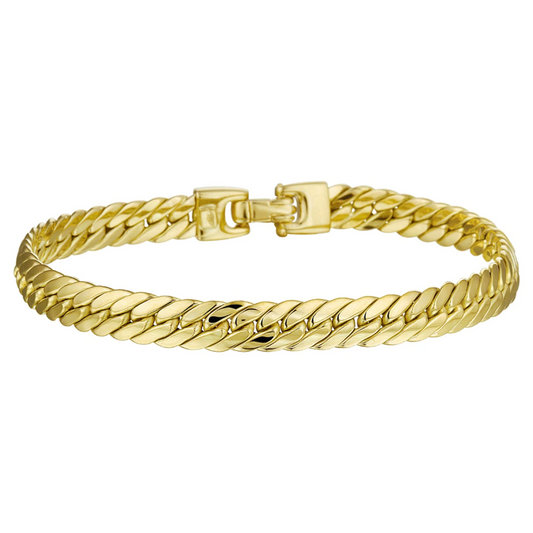 armband gourmette 6,5 mm 19 cm 14K geelgoud
