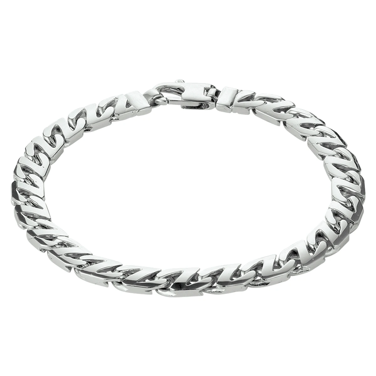 armband gourmette 6,6 mm zilver gerhodineerd