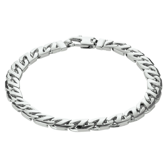 armband gourmette 6,6 mm zilver gerhodineerd