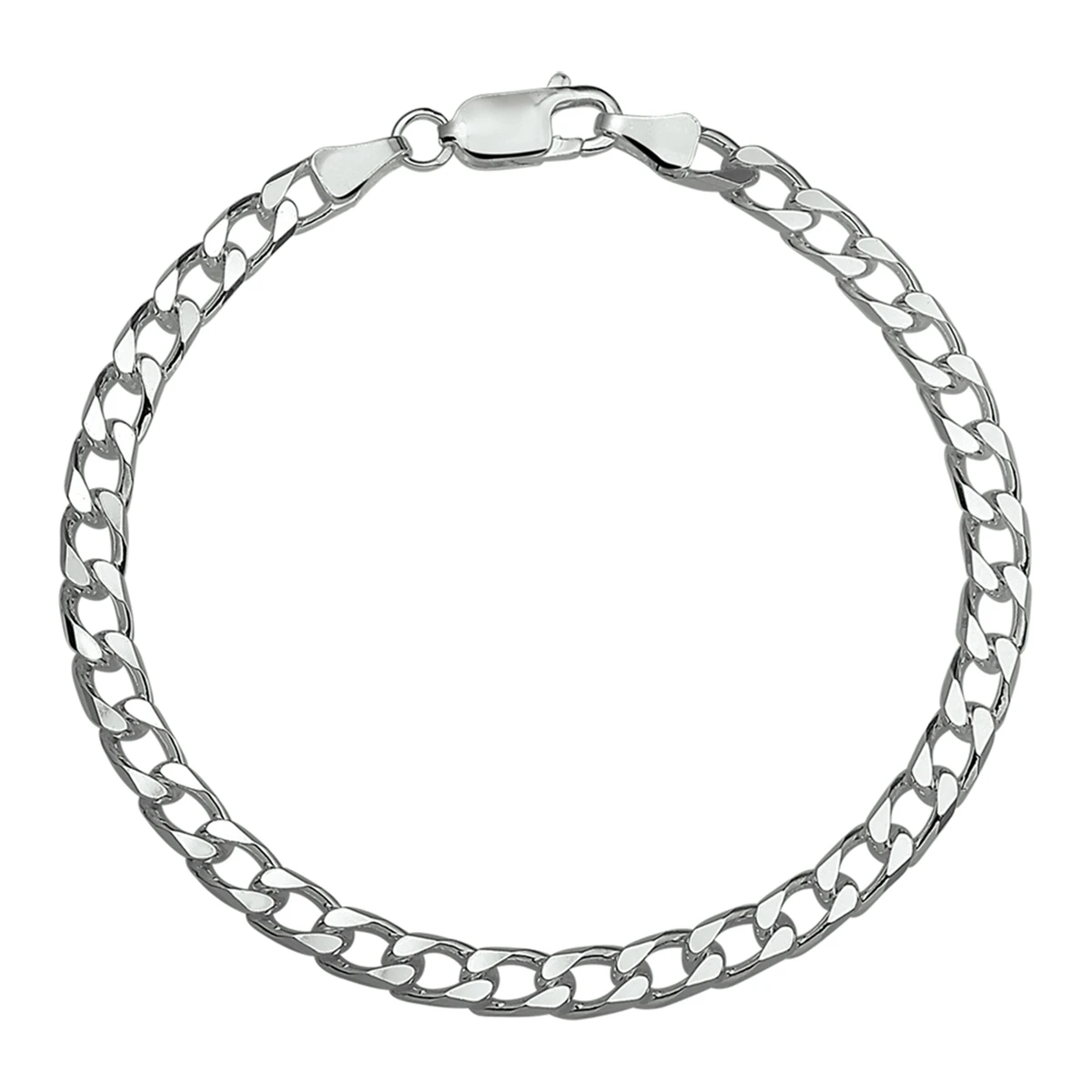 armband gourmette 8 zijdes geslepen 5,0 mm 20 cm zilver gerhodineerd