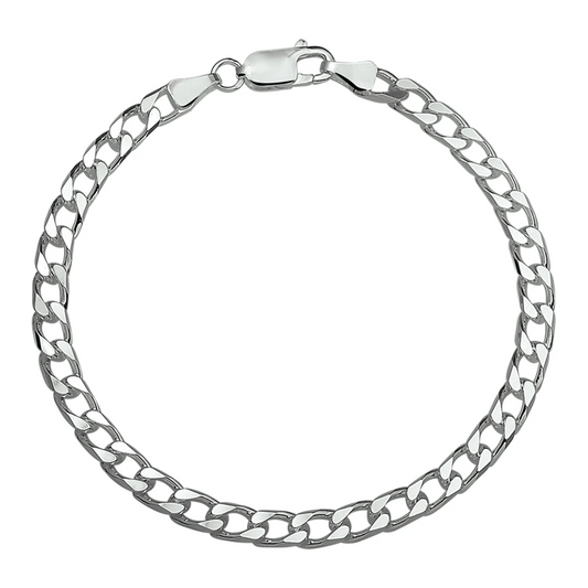 armband gourmette 8 zijdes geslepen 5,0 mm 20 cm zilver gerhodineerd
