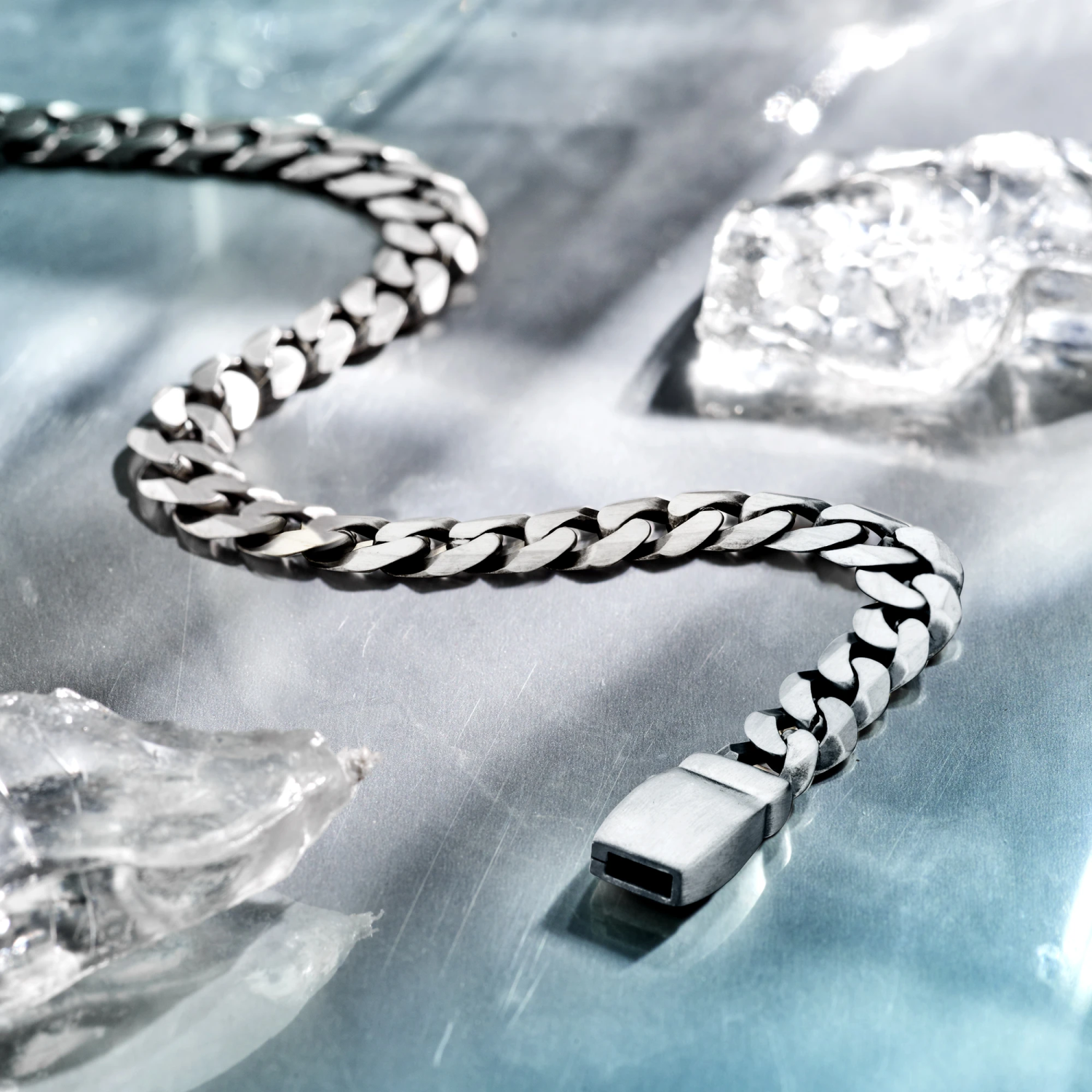 armband gourmette 8 zijdes geslepen 8,2 mm zilver geoxideerd