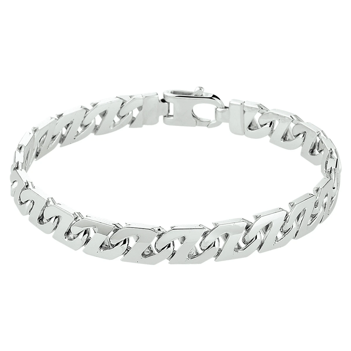 armband gourmette 8,2 mm zilver gerhodineerd