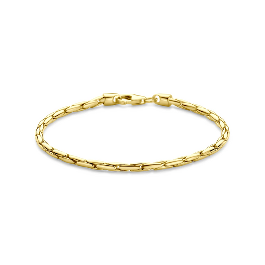 armband cardano massief 2,8 mm 18 cm silgold (geel met zilverkern)