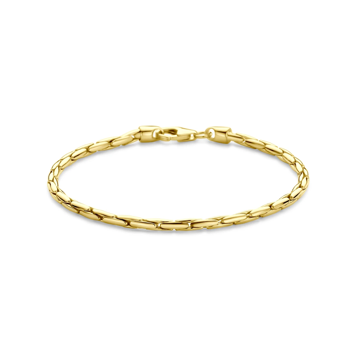 armband cardano massief 2,8 mm 19 cm silgold (geel met zilverkern)