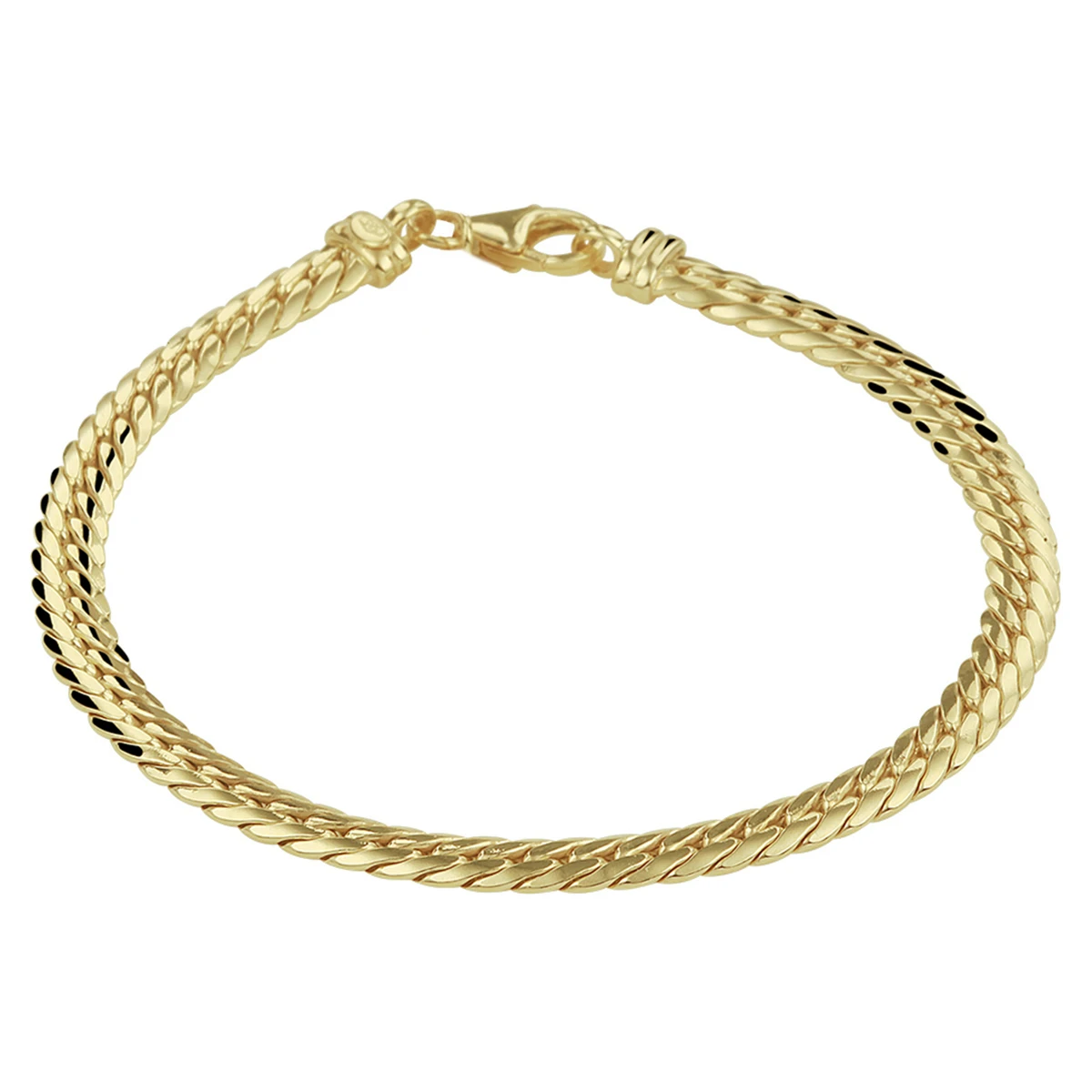 armband gourmette massief 4,7 mm 19 cm silgold (geel met zilverkern)