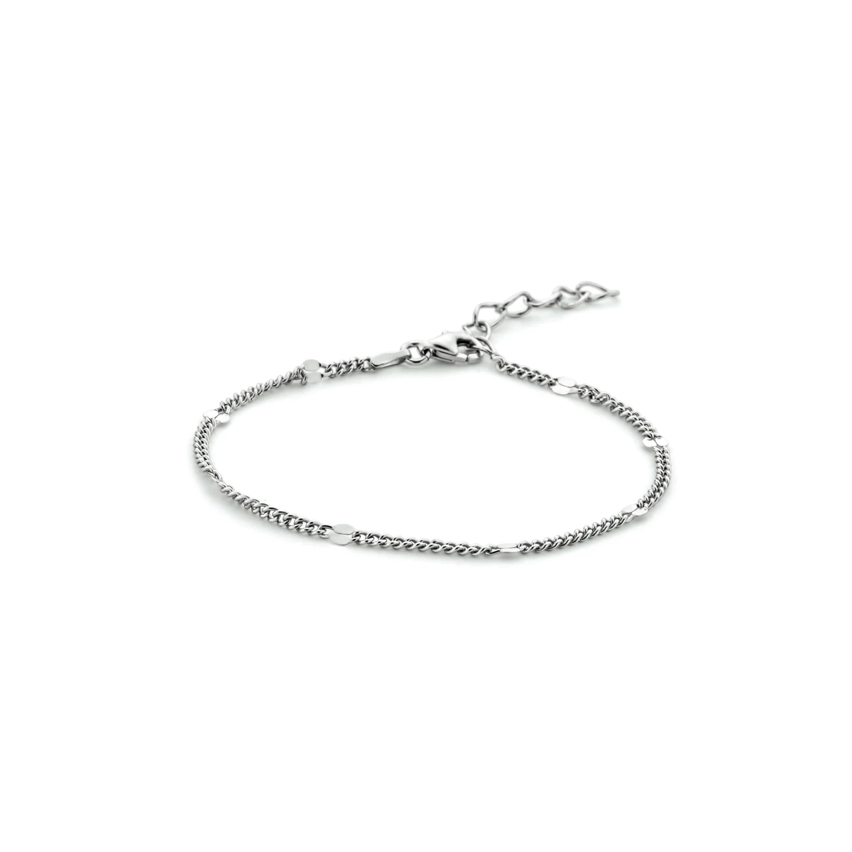 armband gourmette met tussenstuk 3,0 mm 16 + 3 cm zilver gerhodineerd