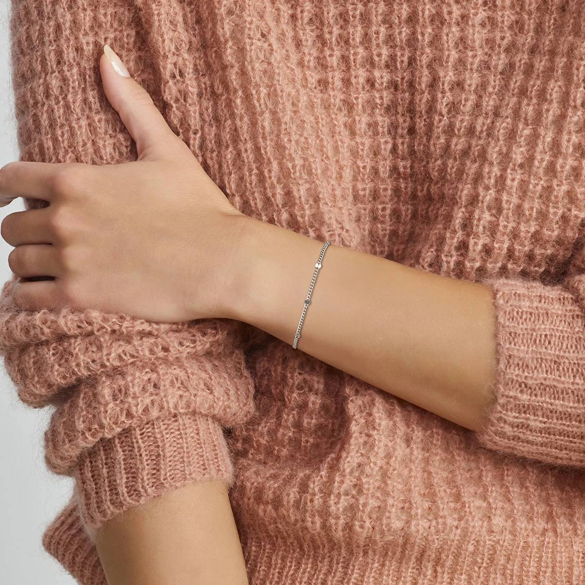 armband gourmette met tussenstuk 3,0 mm 16 + 3 cm zilver gerhodineerd