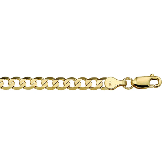 gourmette wijd 6 zijdes geslepen 4,8 mm massief 14K geelgoud