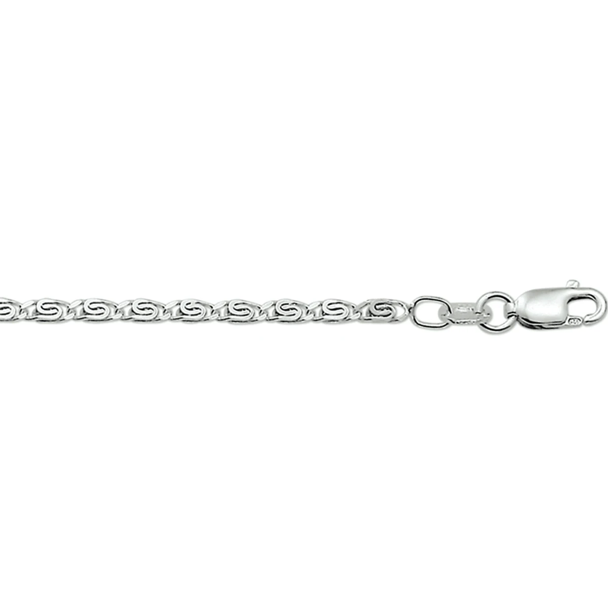 armband grieks 2,5 mm 18 cm zilver wit