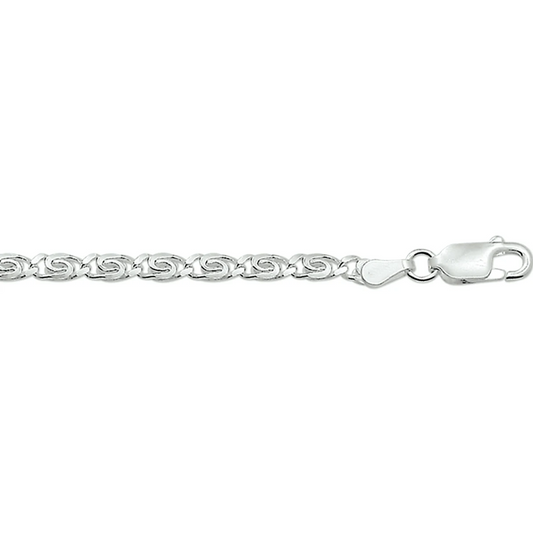 armband grieks 3,0 mm 18 cm zilver gerhodineerd