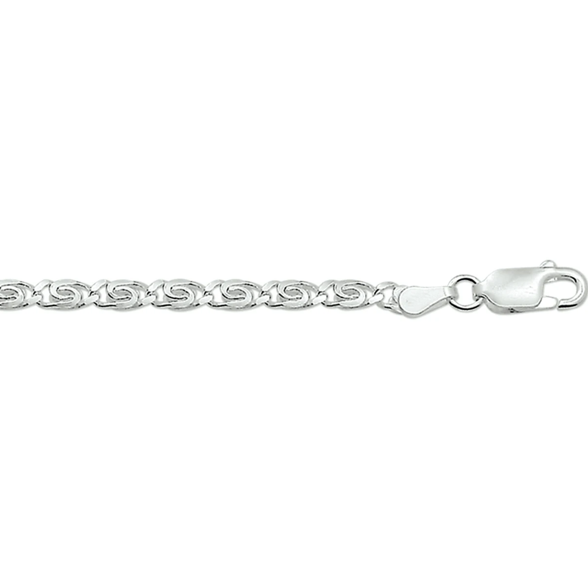 armband grieks 3,0 mm 18 cm zilver gerhodineerd