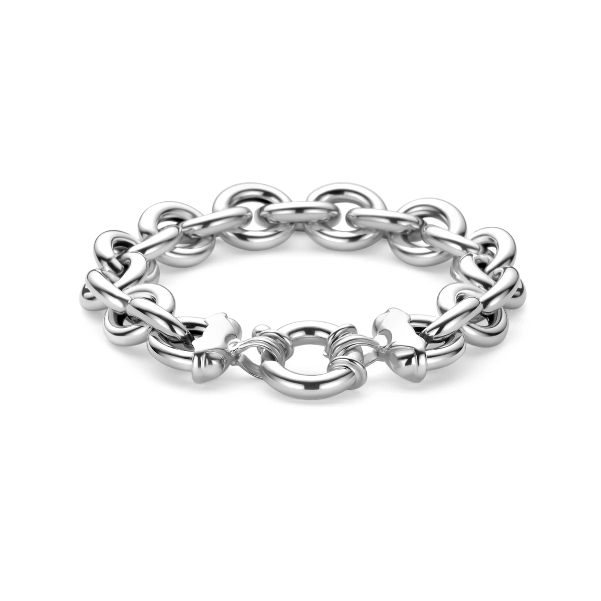 armband groot slot 13 mm 21 cm zilver gerhodineerd