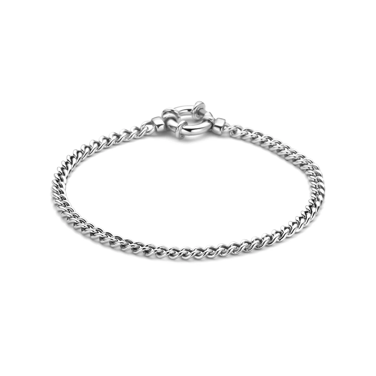 armband groot veerslot 3,7 mm 19 cm zilver gerhodineerd