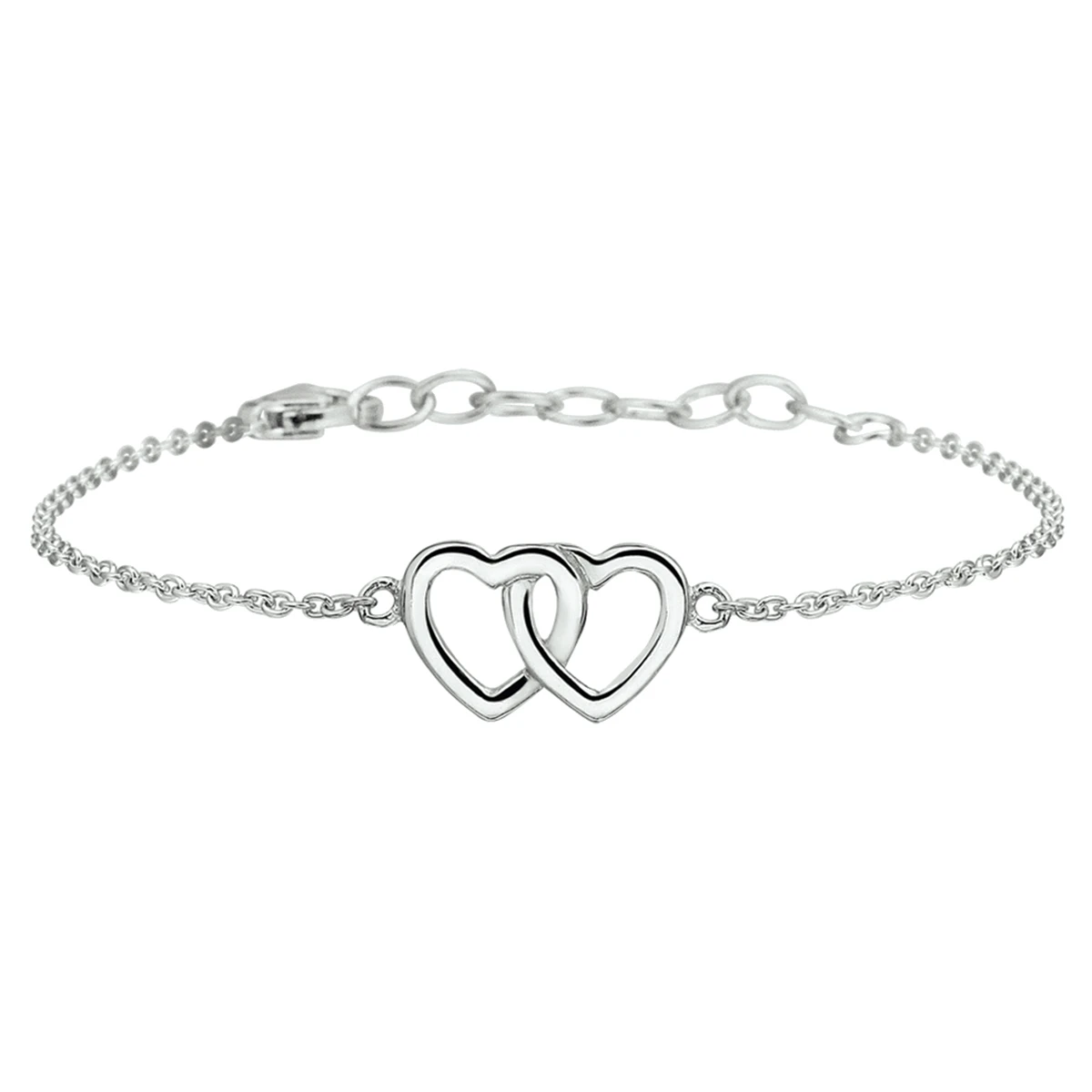 armband hart 13 + 3 cm zilver gerhodineerd