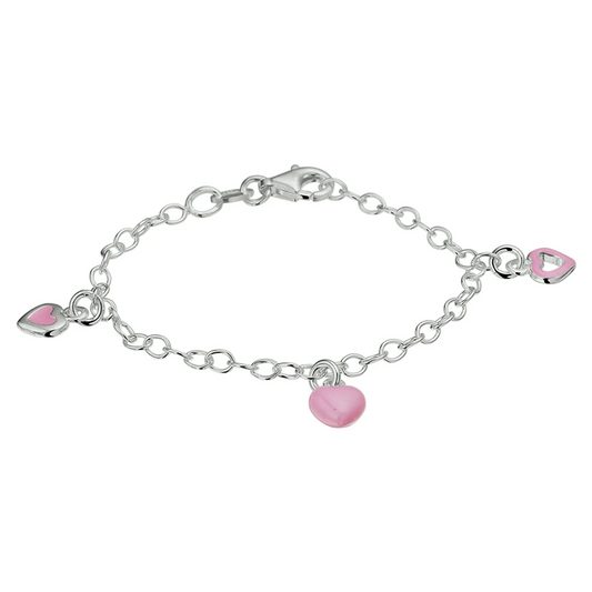 armband hart 13 cm zilver gerhodineerd