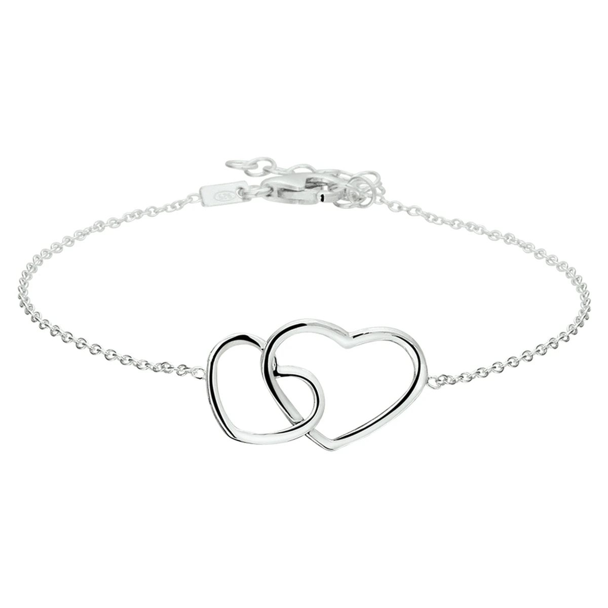 armband hart 16 + 3 cm zilver gerhodineerd
