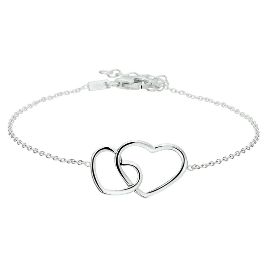armband hart 16 + 3 cm zilver gerhodineerd