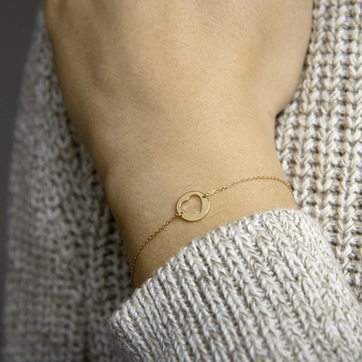 armband hart 16,5 - 17,5 - 18,5 cm 14K geelgoud