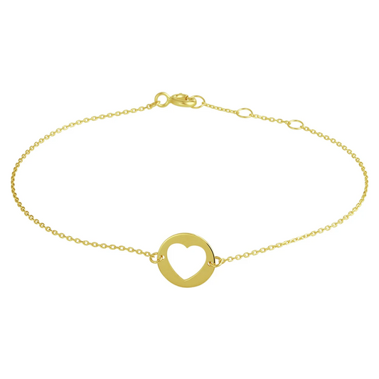 armband hart 16,5 - 17,5 - 18,5 cm 14K geelgoud